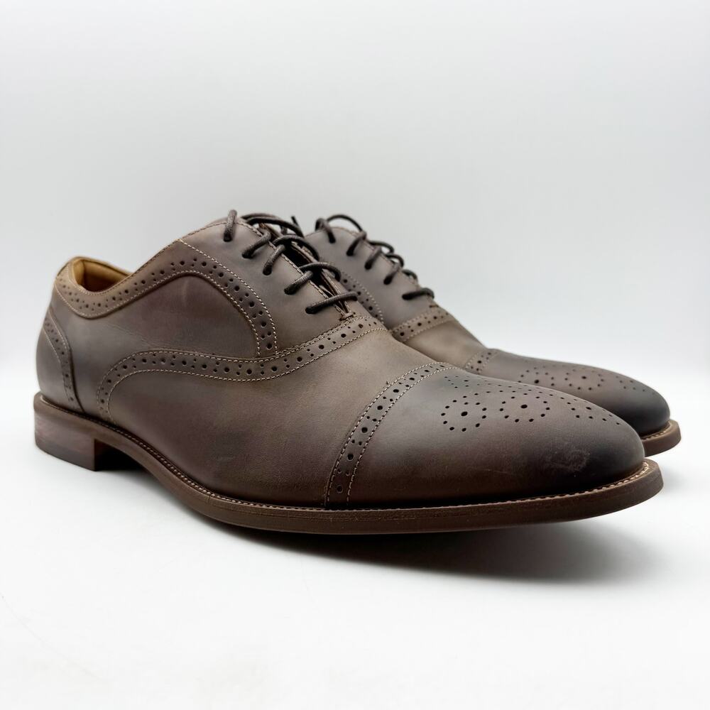 Florsheim Mens Cap Toe Bal Oxford Shoe Size 14M Brown Leather Lace Up NWOB - Picture 5 of 13